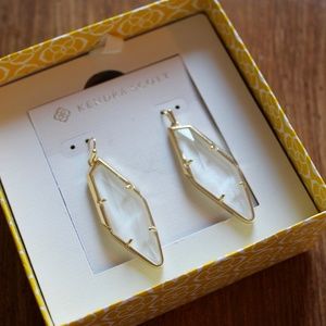 Kendra Scott Bexley Drop Earring Gold & White